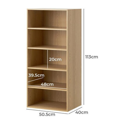 WA-MEXI-113-5S-WD Natural Cassandra 5 Shelf Wardrobe