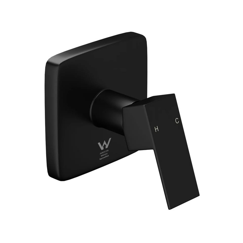 SH-SM-SQ-120-BK Welba Shower Mixer Tap Bathroom Wall Tapware Brass Tapware Square Black