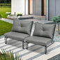 ODSS-KOLHU-2CH-GY Livsip 2PC Outdoor Lounge Chairs Patio Furniture Garden Sofa with Cushions Grey