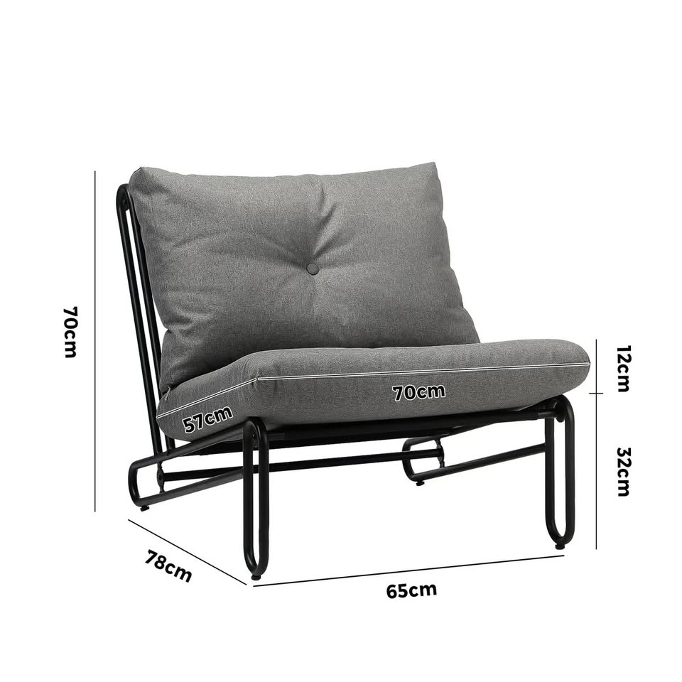ODSS-KOLHU-2CH-GY Livsip 2PC Outdoor Lounge Chairs Patio Furniture Garden Sofa with Cushions Grey
