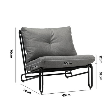 ODSS-KOLHU-2CH-GY Livsip 2PC Outdoor Lounge Chairs Patio Furniture Garden Sofa with Cushions Grey