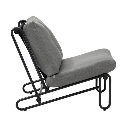 ODSS-KOLHU-2CH-GY Livsip 2PC Outdoor Lounge Chairs Patio Furniture Garden Sofa with Cushions Grey