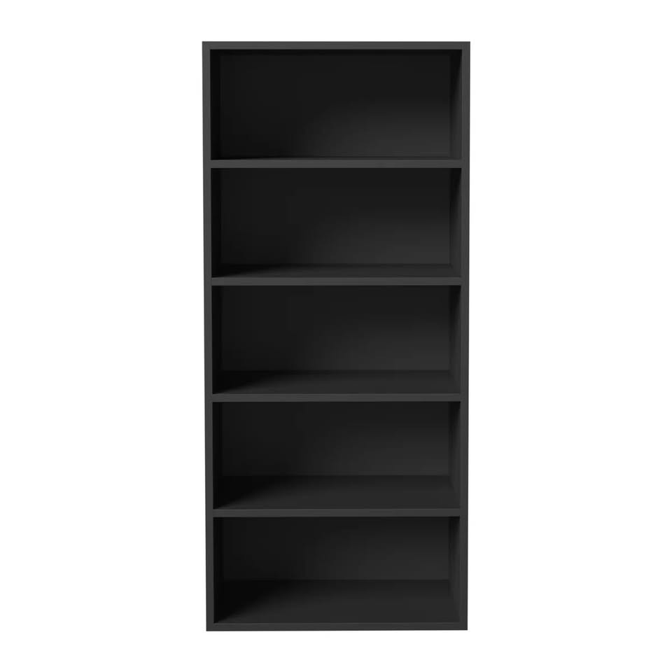 WA-MEXI-113-5S-BK Oikiture Wardrobe Shelf Unit Clothes Storage Cabinet 5 Shelves Organiser Black