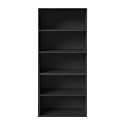 WA-MEXI-113-5S-BK Oikiture Wardrobe Shelf Unit Clothes Storage Cabinet 5 Shelves Organiser Black