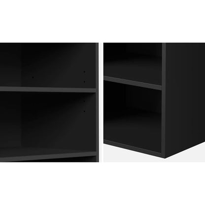 WA-MEXI-113-5S-BK Oikiture Wardrobe Shelf Unit Clothes Storage Cabinet 5 Shelves Organiser Black