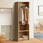 WA-MEXI-158G2-WD Oikiture Cassandra Open Wardrobe 2 Shelves Hanging Rail Natural