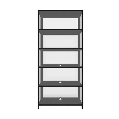 SB-DISPLAY-580-BK Oikiture Display Cabinet 5 Tiers Clear Door Black
