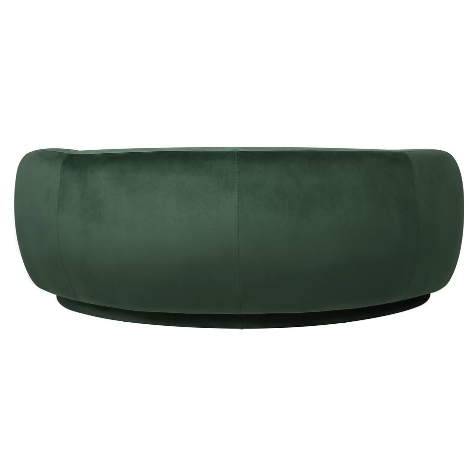ACH-CASEW-VV-GN LivingFusion Millie 3 Seater Rounded Velvet Sofa Green