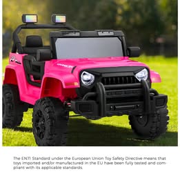 ROC-WRGL-KL-PK Mazam Kids Ride On Cars Remote Control 12V Electric Toy Jeep Horn Music Car Pink