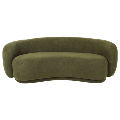 ACH-CASEW-SP-GN LivingFusion Millie 3 Seater Rounded Teddy Sofa Green
