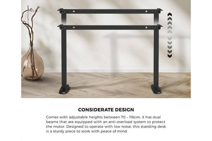 SD-LEG-140M-BK Oikiture 140cm Electric Standing Desk Adjustable Office Table Black