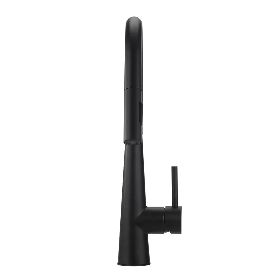 POKF-SL-440-BK Welba Brand New Kitchen Mixer Tap Pull Out Faucet 2-Mode Sink Basin Swivel Black