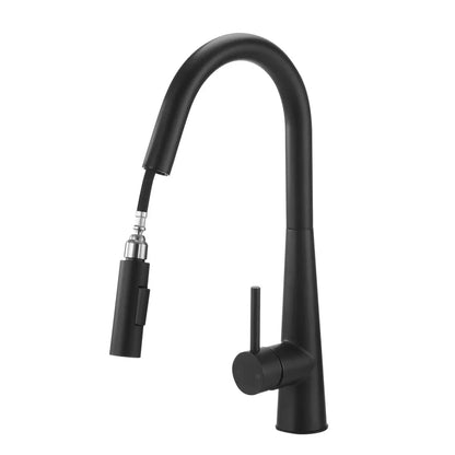 POKF-SL-440-BK Welba Brand New Kitchen Mixer Tap Pull Out Faucet 2-Mode Sink Basin Swivel Black