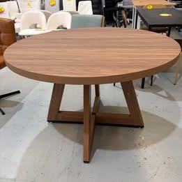 DTB-XF-CRX-R120-WD Oikiture 120cm Round Dining Table Wooden Kitchen Furniture