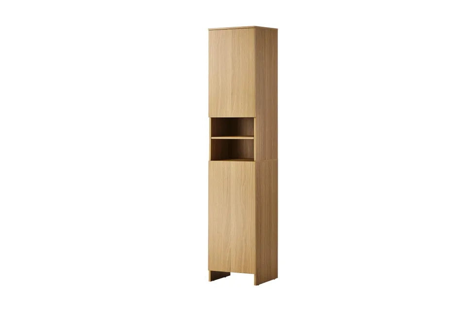 ST-CAB-A24-WD- Oikiture Bathroom Cabinet Tall Slim Floor Cupboard Natural