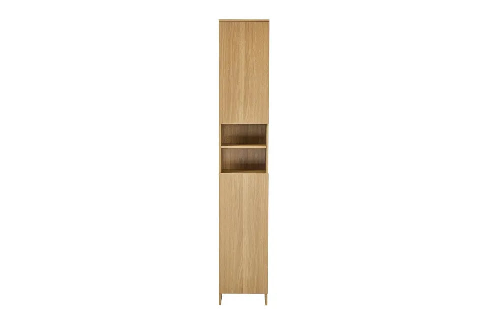 ST-CAB-A24-WD- Oikiture Bathroom Cabinet Tall Slim Floor Cupboard Natural