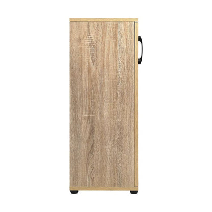 ST-CAB-NEW-C8-WD Oikiture Storage Cabinet Bathroom Cabinet Freestanding Cupboard Organiser Wooden