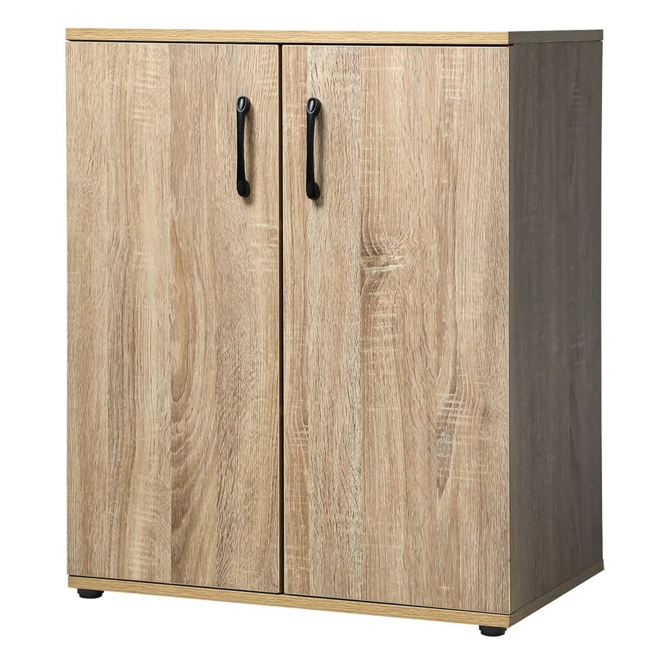 ST-CAB-NEW-C8-WD Oikiture Storage Cabinet Bathroom Cabinet Freestanding Cupboard Organiser Wooden