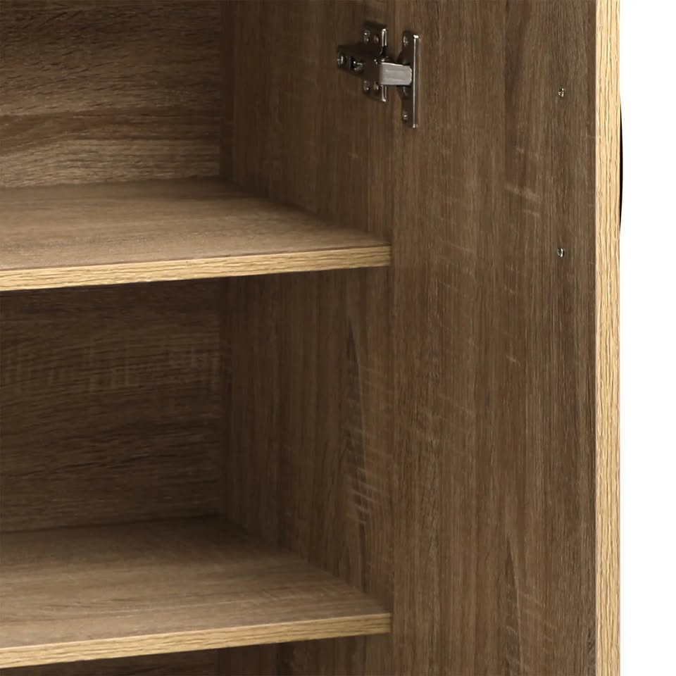ST-CAB-NEW-C8-WD Oikiture Storage Cabinet Bathroom Cabinet Freestanding Cupboard Organiser Wooden