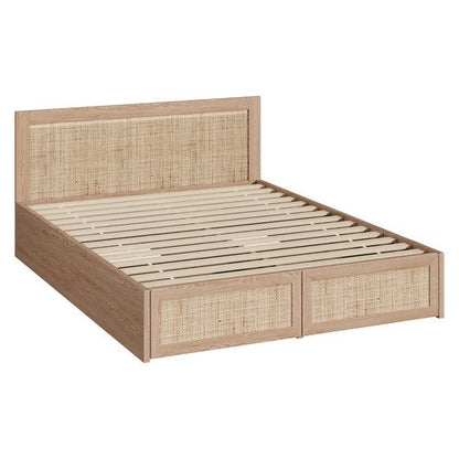 BF-MARX-D-WD-ABCD Holly Rattan Platform Single Bed with Underbed Drawers