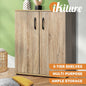 ST-CAB-NEW-C8-WD Oikiture Storage Cabinet Bathroom Cabinet Freestanding Cupboard Organiser Wooden