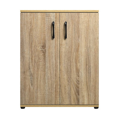 ST-CAB-NEW-C8-WD Oikiture Storage Cabinet Bathroom Cabinet Freestanding Cupboard Organiser Wooden