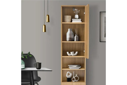 ST-CAB-A24-WD- Oikiture Bathroom Cabinet Tall Slim Floor Cupboard Natural