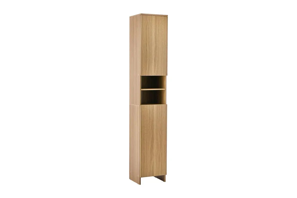 ST-CAB-A24-WD- Oikiture Bathroom Cabinet Tall Slim Floor Cupboard Natural