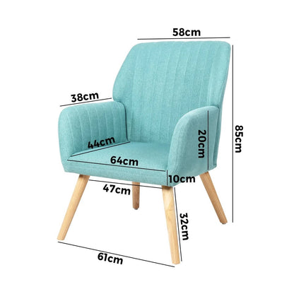 ACH-A1-BL Oikiture Armchair Fabric Couches Blue