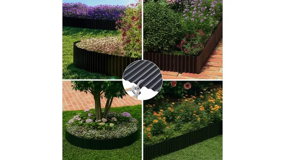 GB-EDGE-200030-BK Livsip Garden Edging 20mx30cm Landscape Lawn Edge Border DIY Fence Steel Black