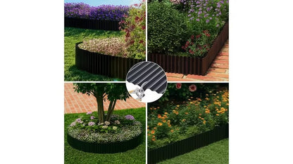 GB-EDGE-200030-BK Livsip Garden Edging 20mx30cm Landscape Lawn Edge Border DIY Fence Steel Black