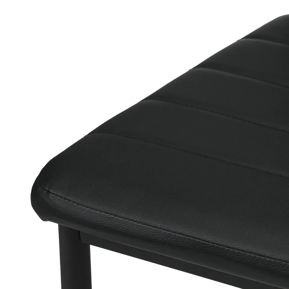 DCH-D-CLAS-BK-6PC Oikiture 6PCS Dining Chairs High-Back Kitchen Chair Padded Faux Leather Black