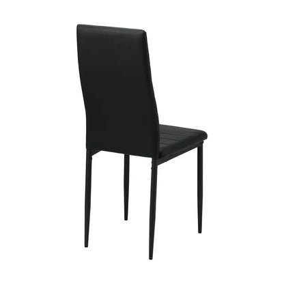 DCH-D-CLAS-BK-6PC Oikiture 6PCS Dining Chairs High-Back Kitchen Chair Padded Faux Leather Black
