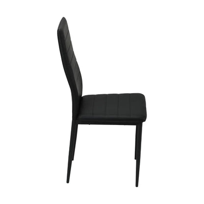 DCH-D-CLAS-BK-6PC Oikiture 6PCS Dining Chairs High-Back Kitchen Chair Padded Faux Leather Black