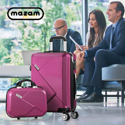 LGS-A2-2PCS-PM Mazam 2PCS Luggage Suitcase Trolley Set Travel TSA Lock Storage Hard Case Plum