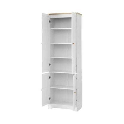 SB-NED-A30-WHWD-AB Oikiture Buffet Sideboard Storage Cabinet Kitchen Cupboard Pantry Wardrobe Shelf