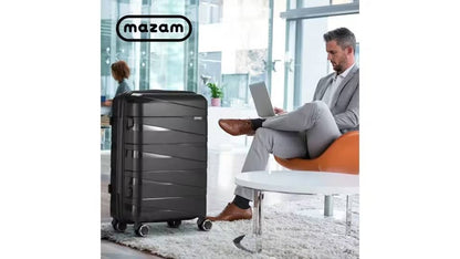 LGS-BEVEL-28-BK Mazam 28" Luggage Suitcase Trolley Set Travel TSA Lock Storage PP Case Black