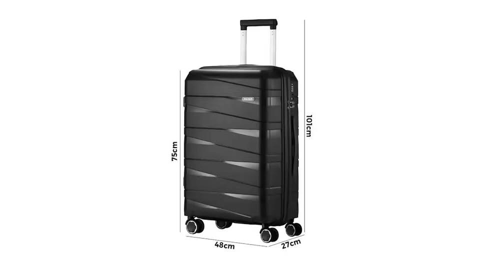 LGS-BEVEL-28-BK Mazam 28" Luggage Suitcase Trolley Set Travel TSA Lock Storage PP Case Black