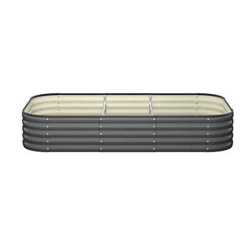 GB-AR40-2412-GY Livsip 9-IN-1 Raised Garden Bed Oval Galvanised Steel 40CM H
