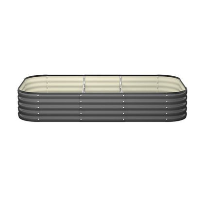 GB-AR40-2412-GY Livsip 9-IN-1 Raised Garden Bed Oval Galvanised Steel 40CM H