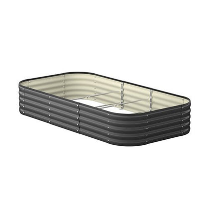 GB-AR40-2412-GY Livsip 9-IN-1 Raised Garden Bed Oval Galvanised Steel 40CM H