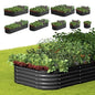 GB-AR40-2412-GY Livsip 9-IN-1 Raised Garden Bed Oval Galvanised Steel 40CM H