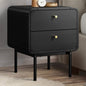BT-VJ-SUYI-2D-BK Oikiture Bedside Table 2 Drawers Side Table Bedroom Nightstand Metal Black