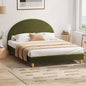 BF-B-MUNA-Q-SP-GN-AB Oikiture Bed Frame Queen Size Boucle Fabric Arched Beds Platform