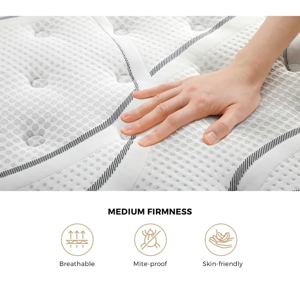 MAT-A24-COCO-KS Bedra King Single Mattress Bonnell Spring Tight Top Bed Medium Firm 21CM