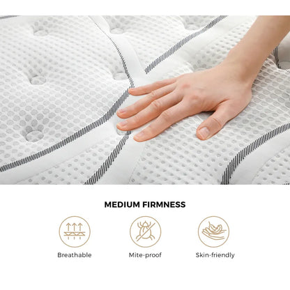 MAT-A24-COCO-KS Bedra King Single Mattress Bonnell Spring Tight Top Bed Medium Firm 21CM