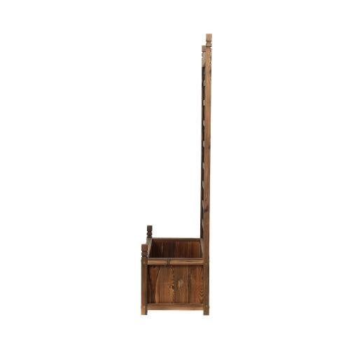 GB-WD-SQ-XL-CA Livsip Wooden Garden Bed with Trell, Raised Garden Bed Standing Flower Vegetable Planter