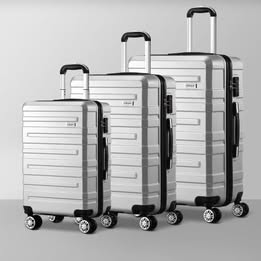 LGS-A1-3PCS-SI Mazam 3PCS Luggage Suitcase Trolley Set Travel TSA Lock Storage Hard Case Silver