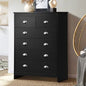 COD-KUKA-BK-AB Oikiture Tallboy 6 Chest of Drawers Dresser Table Storage Cabinet Bedroom Black