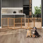 PET-FENCE-FIR-S6-WD Alopet Wooden Pet Gate Dog Fence Playpen Safety Stair Barrier 6 Panels Natural